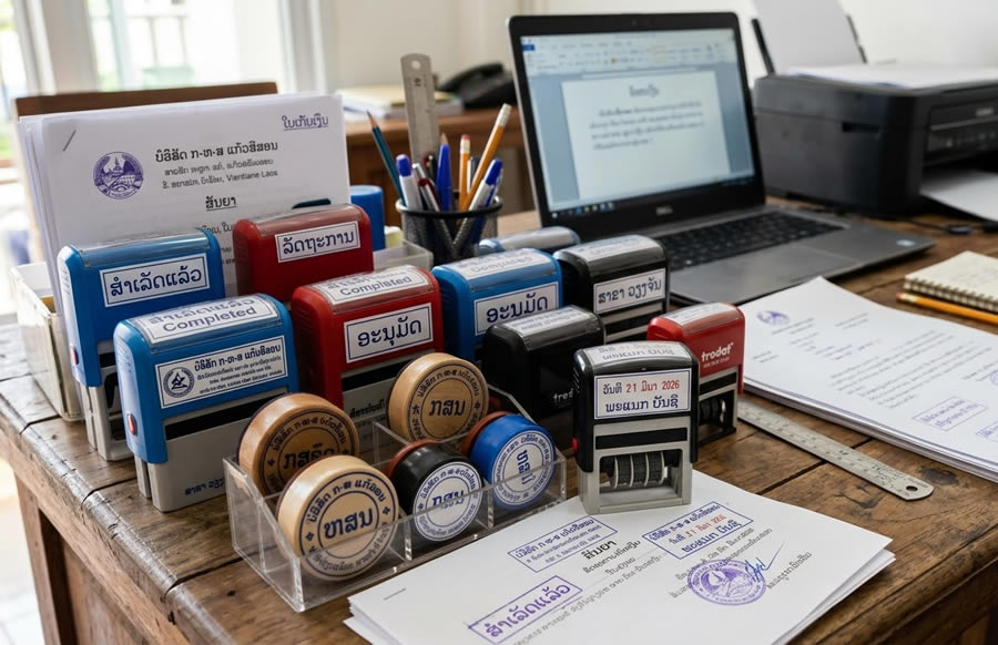 Dịch vụ khắc dấu chữ tiếng L&agrave;o