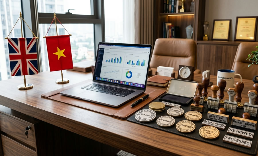 Dịch vụ khắc dấu chữ tiếng Anh Hà Tĩnh Nghệ An
